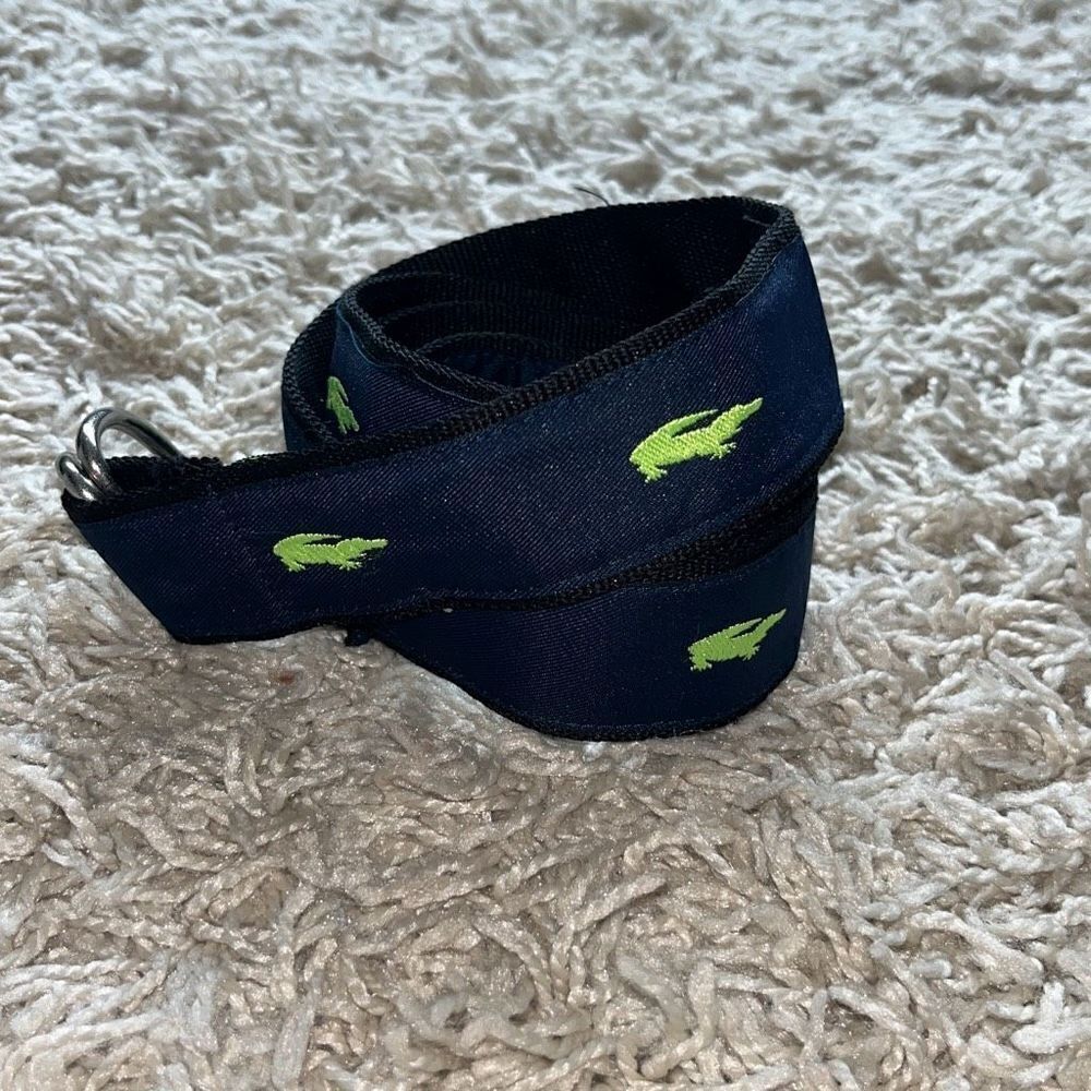 Women's Toe Goz Embroidered Alligator Canvas Belt With D Ring Buckle Large